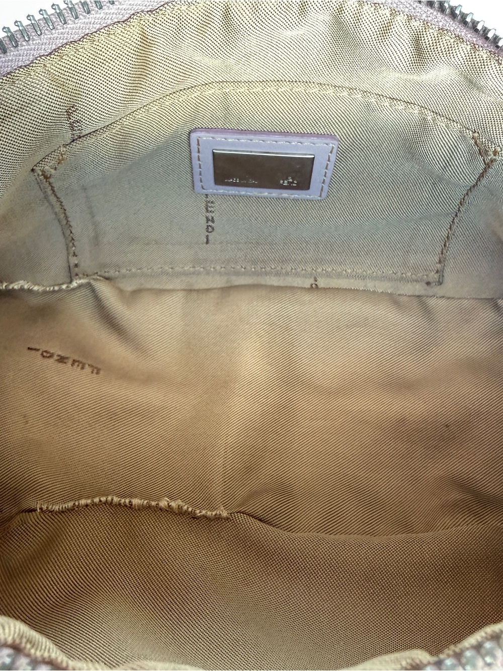 Authentic Fendi Zucchino Shoulder Bag Pochette in lilac - Picture 5 of 7